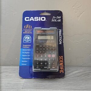 Casio Black Scientific Calculator fx-260 SOLAR Fraction Testing Scientific GED